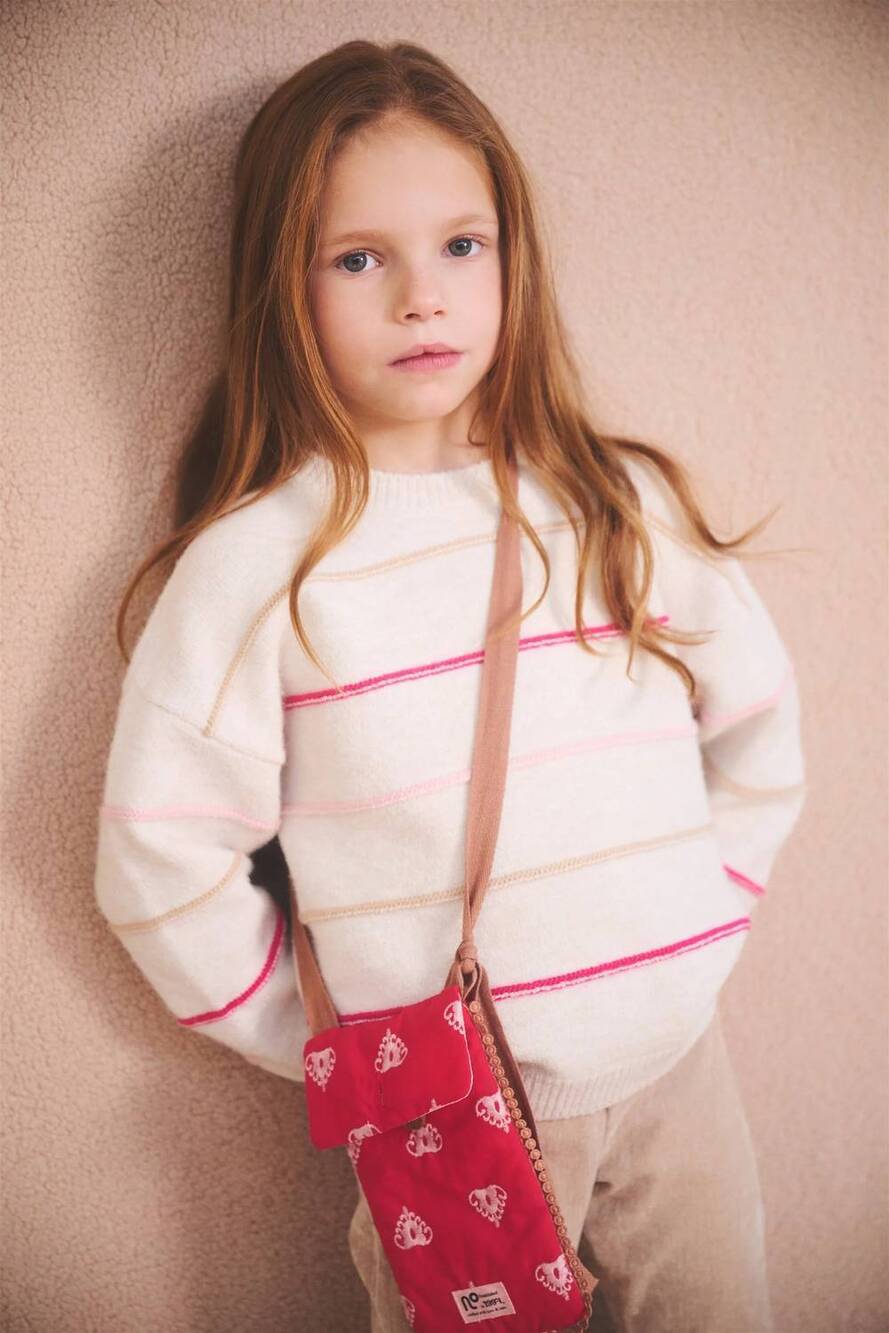NEW NONO kendra knitted striped sweater in beige